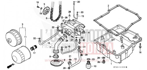 FILTRE A HUILE/POMPE A HUILE (VFR750FL/FM/FN/FP) VFR750FL de 1990